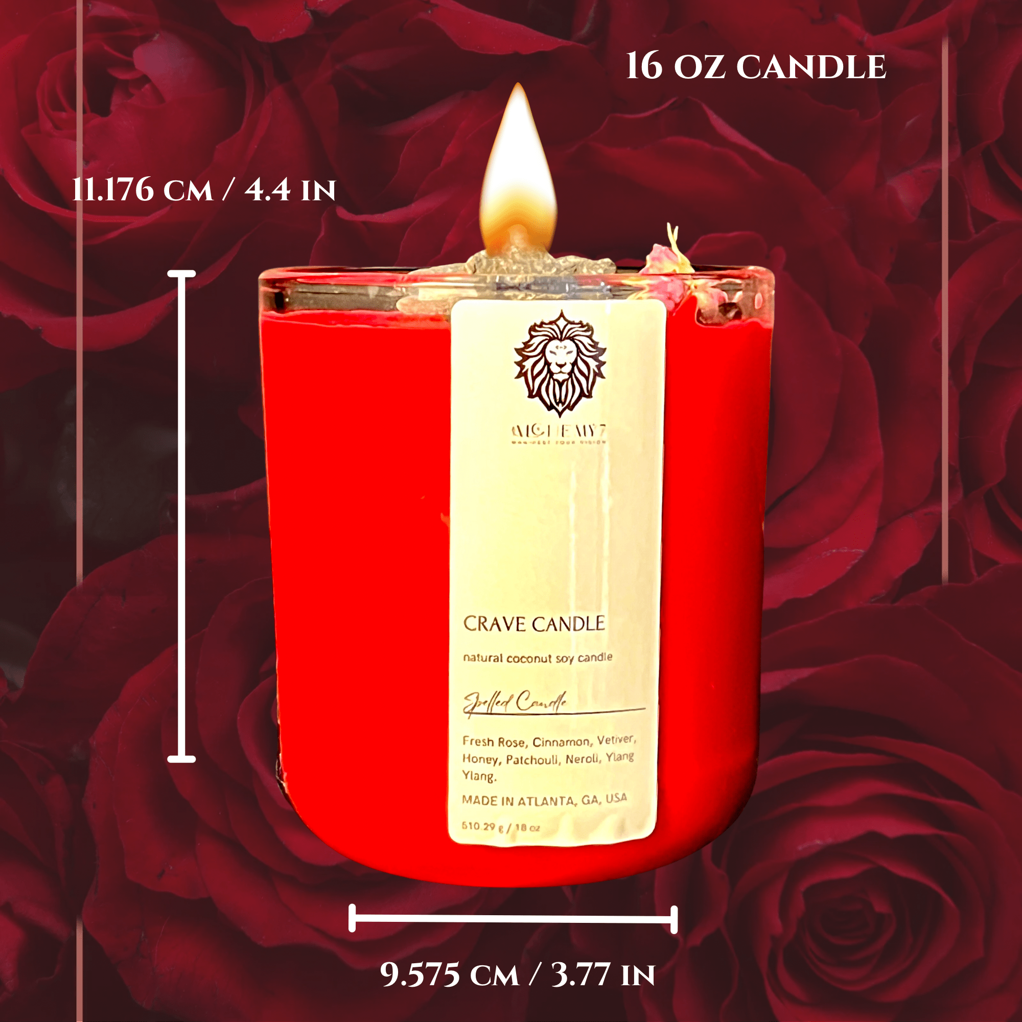 Crave Candle | 18oz Spelled Love Candle | Passion, Lust & Romance - The Haus Of Alchemy