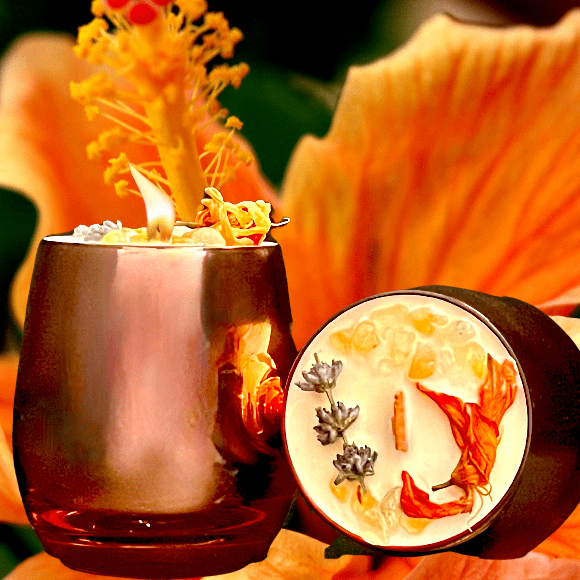 Happiness Intention Candle | Uplift Your Mood | Citrine & Citrus Aromas - The Haus Of Alchemy