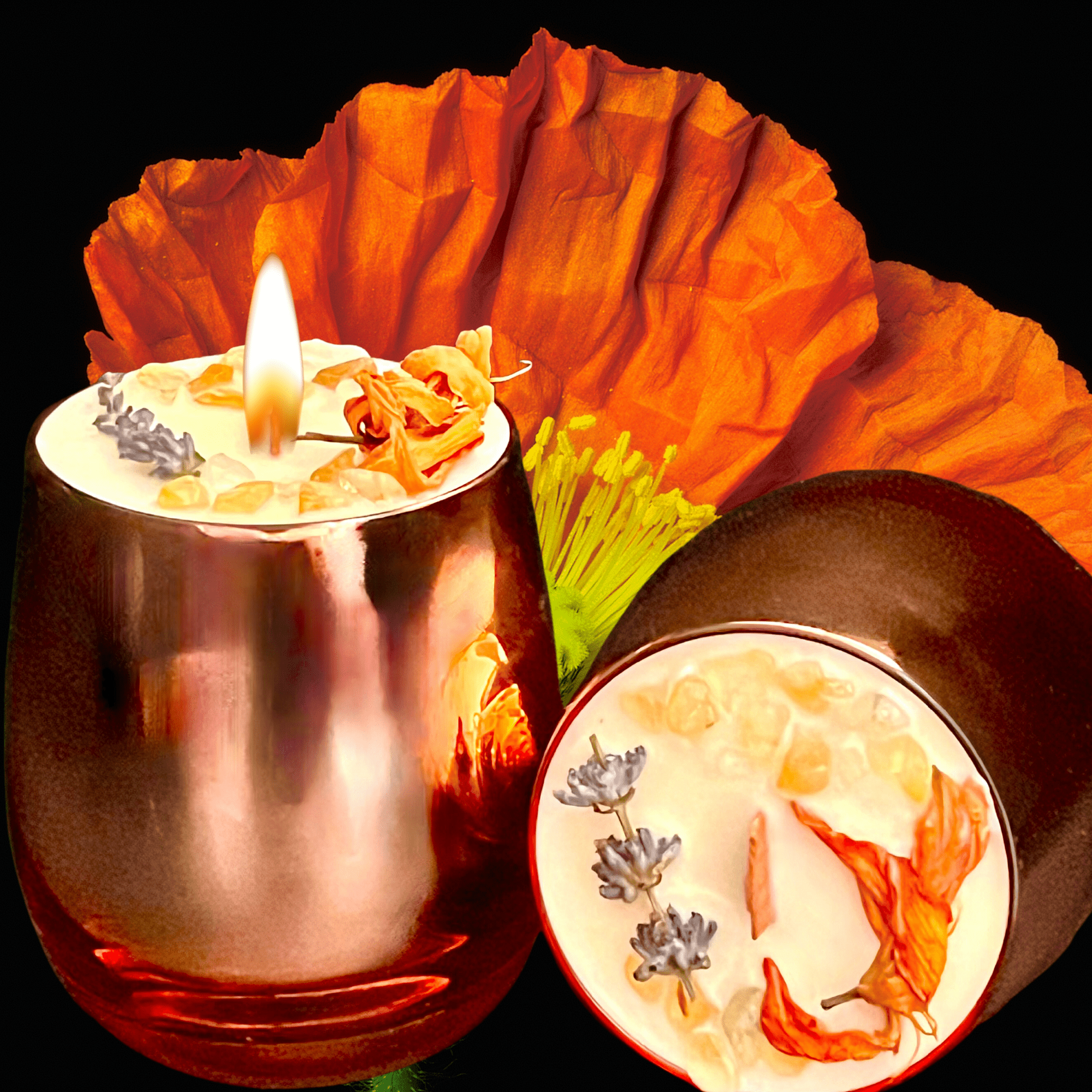 Happiness Intention Candle | Uplift Your Mood | Citrine & Citrus Aromas - The Haus Of Alchemy