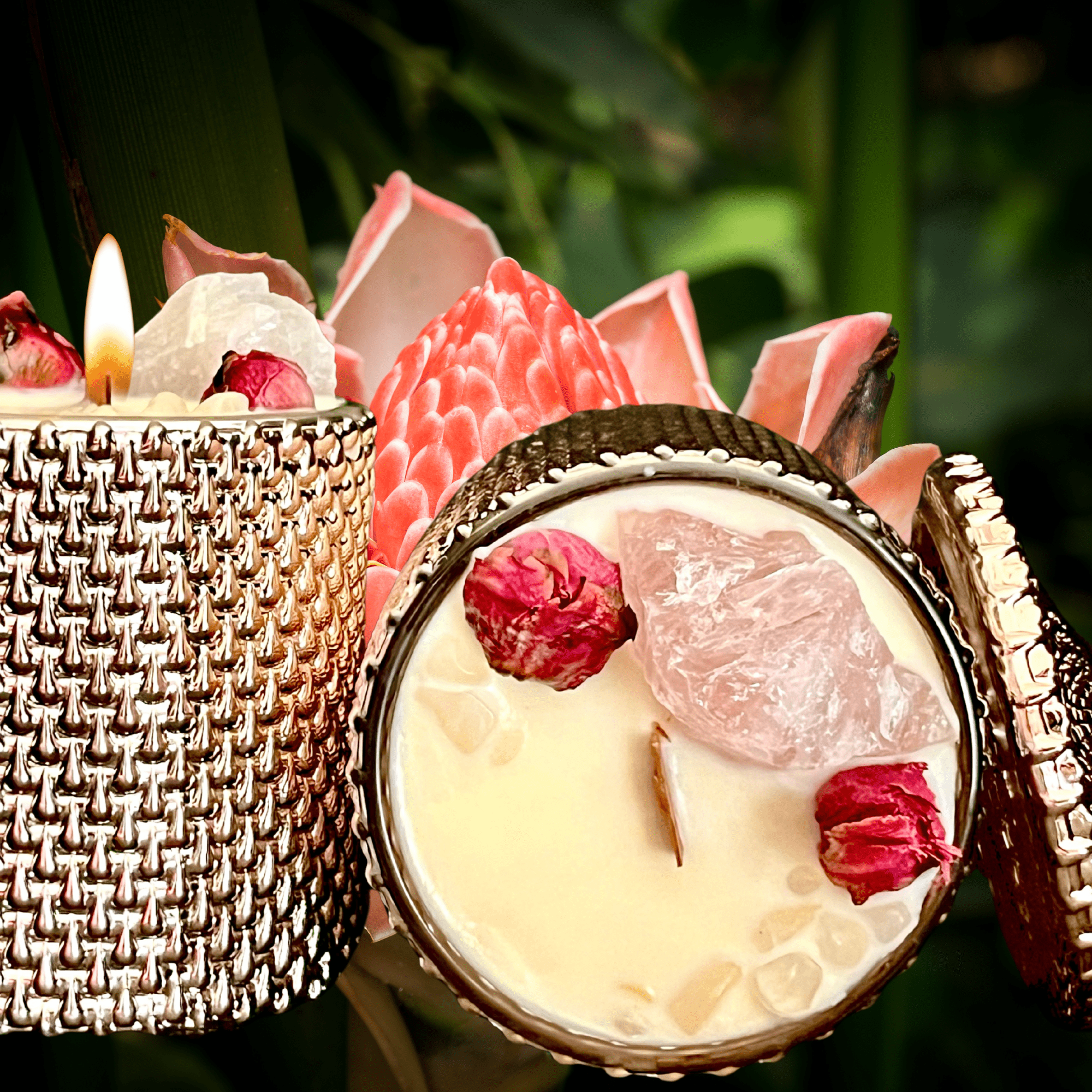 Selfish Intention Candle | Self - Love Ritual | Rose Quartz - The Haus Of Alchemy