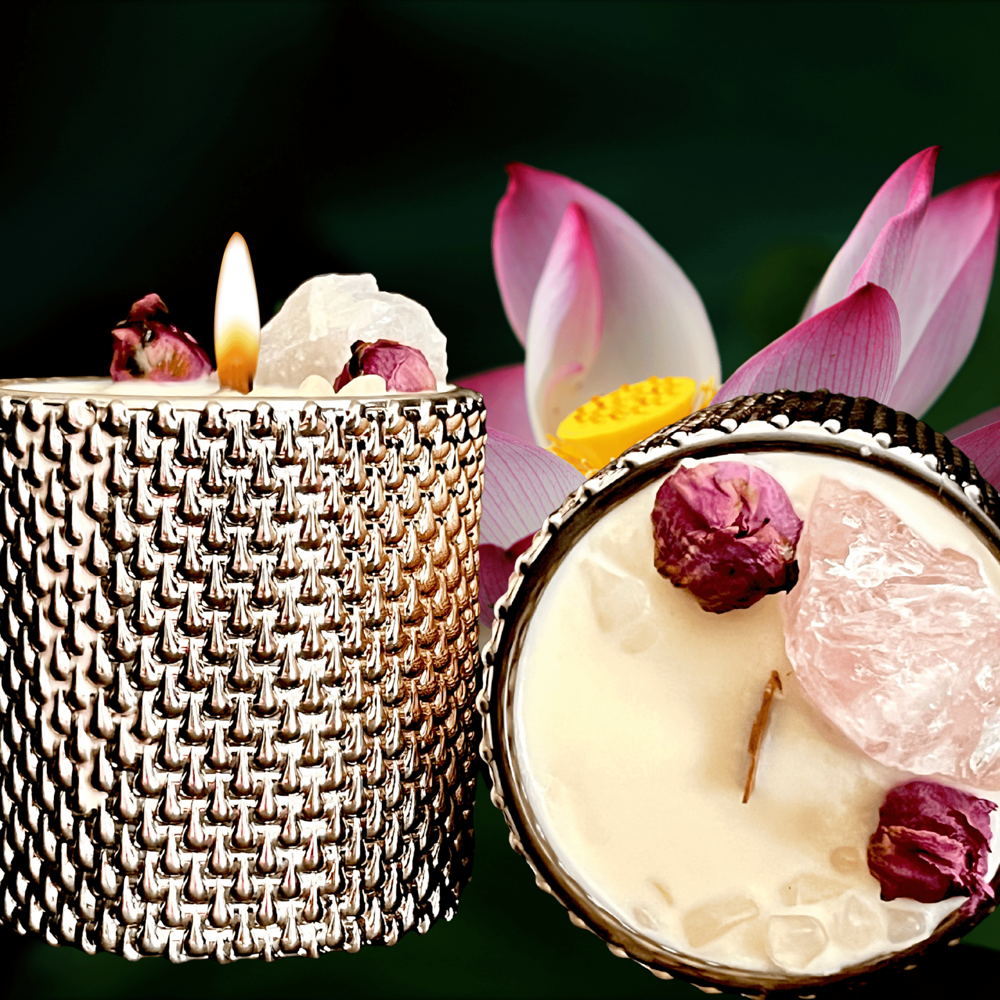 Selfish Intention Candle | Self - Love Ritual | Rose Quartz - The Haus Of Alchemy