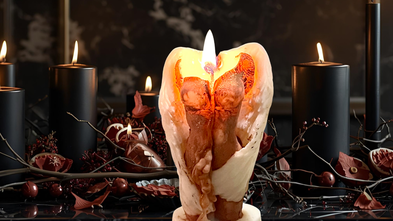 Figural Angel Candle Lit on Altar