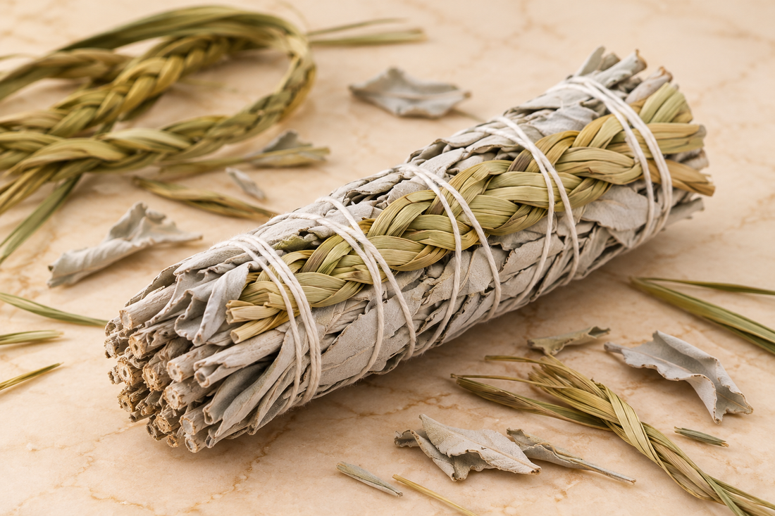 White Sage + Sweetgrass Sage Stick