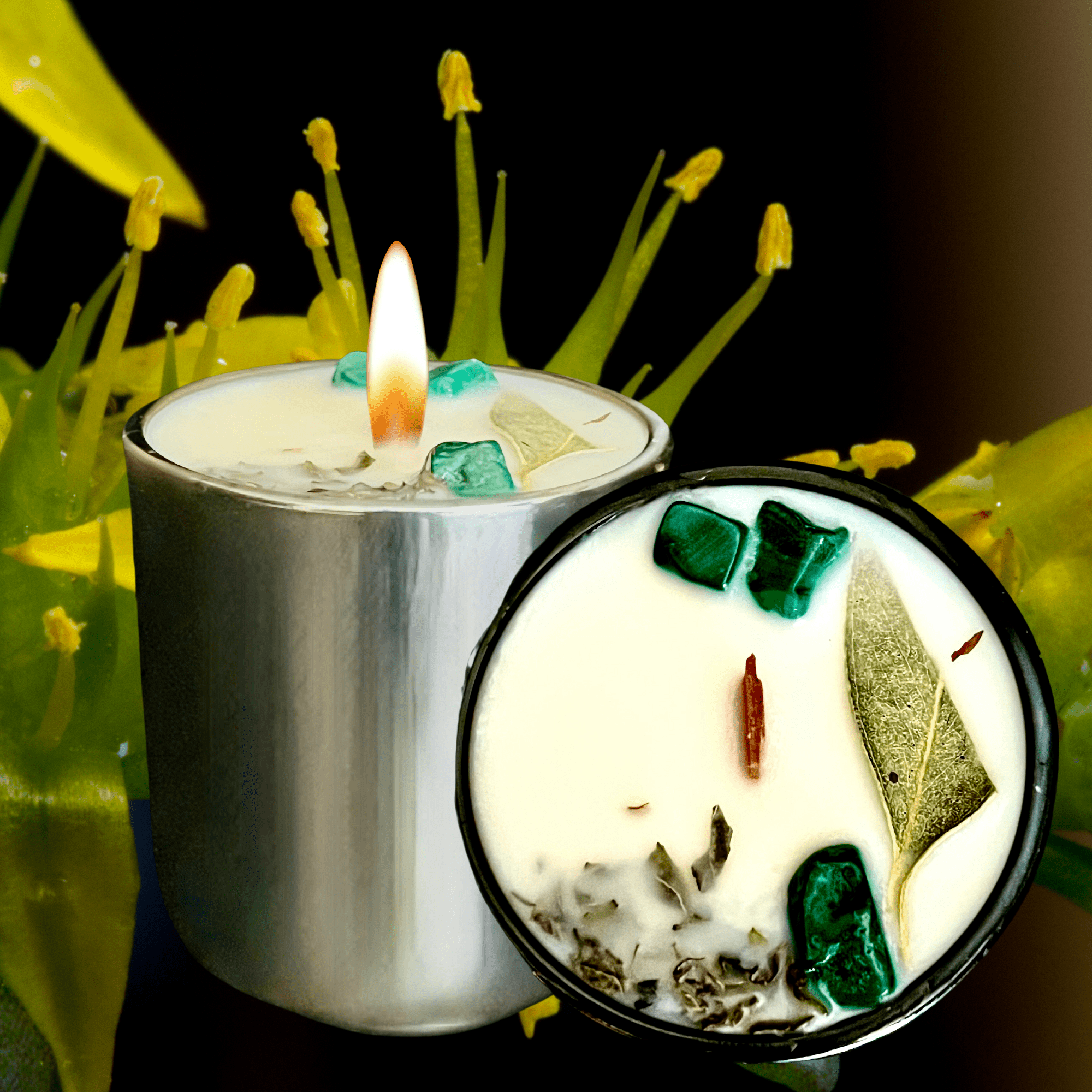 Breathe Intention Mini Candle | Clarity, Sinus Relief &amp; Chakra Healing - The Haus Of Alchemy