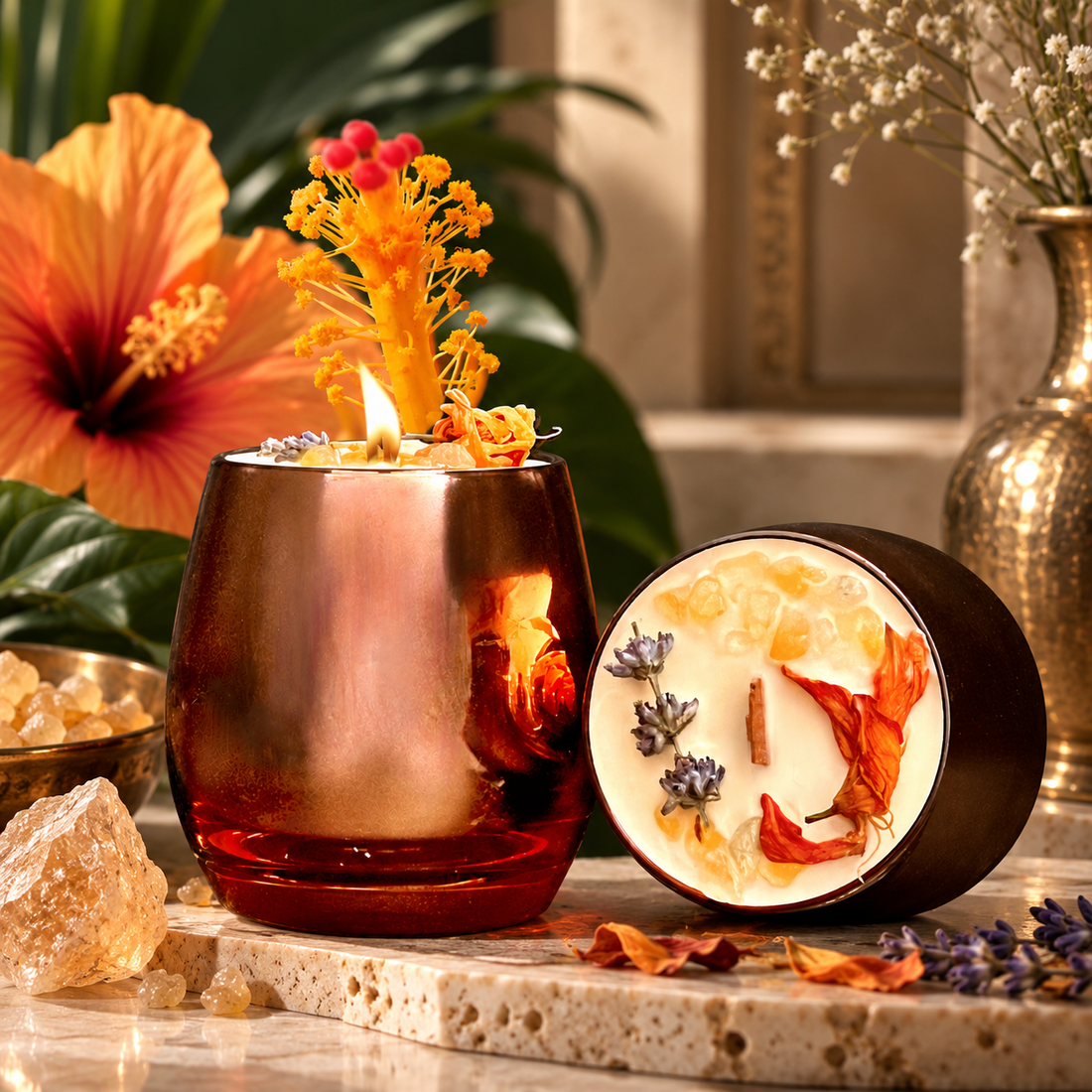 Happiness Intention Candle | Uplift Your Mood | Citrine &amp; Citrus Aromas