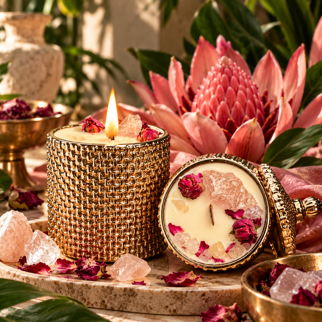 Selfish Intention Candle | Self-Love Ritual | Rose Quartz