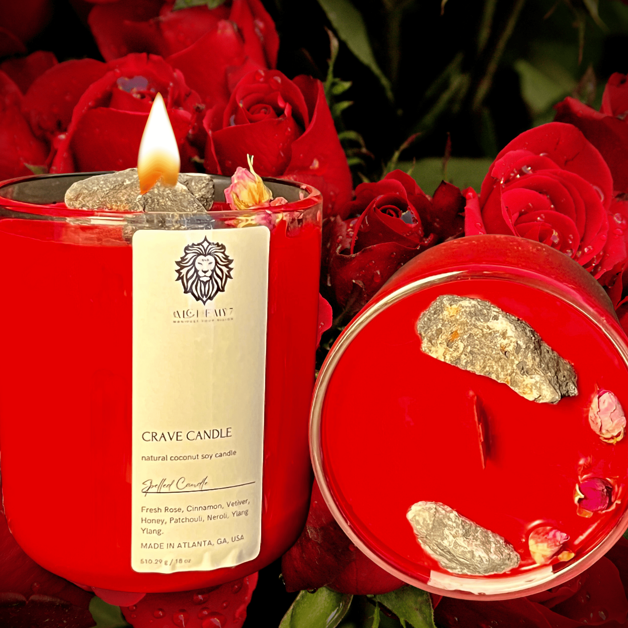 Crave Candle | 18oz Spelled Love Candle | Passion, Lust &amp; Romance - The Haus Of Alchemy