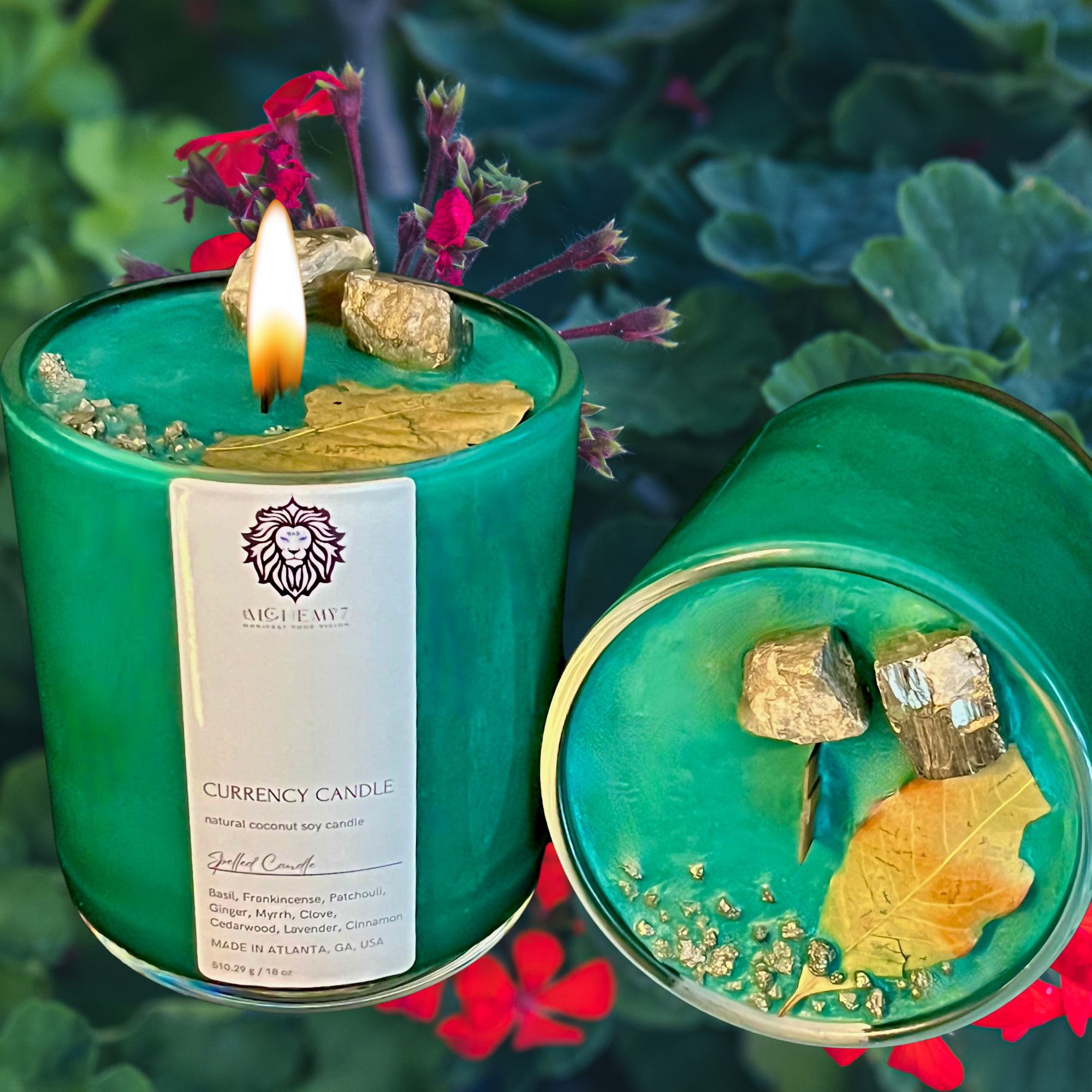 Currency Candle | Spelled Money Candle | Manifest Wealth &amp; Clear Financial Blockages