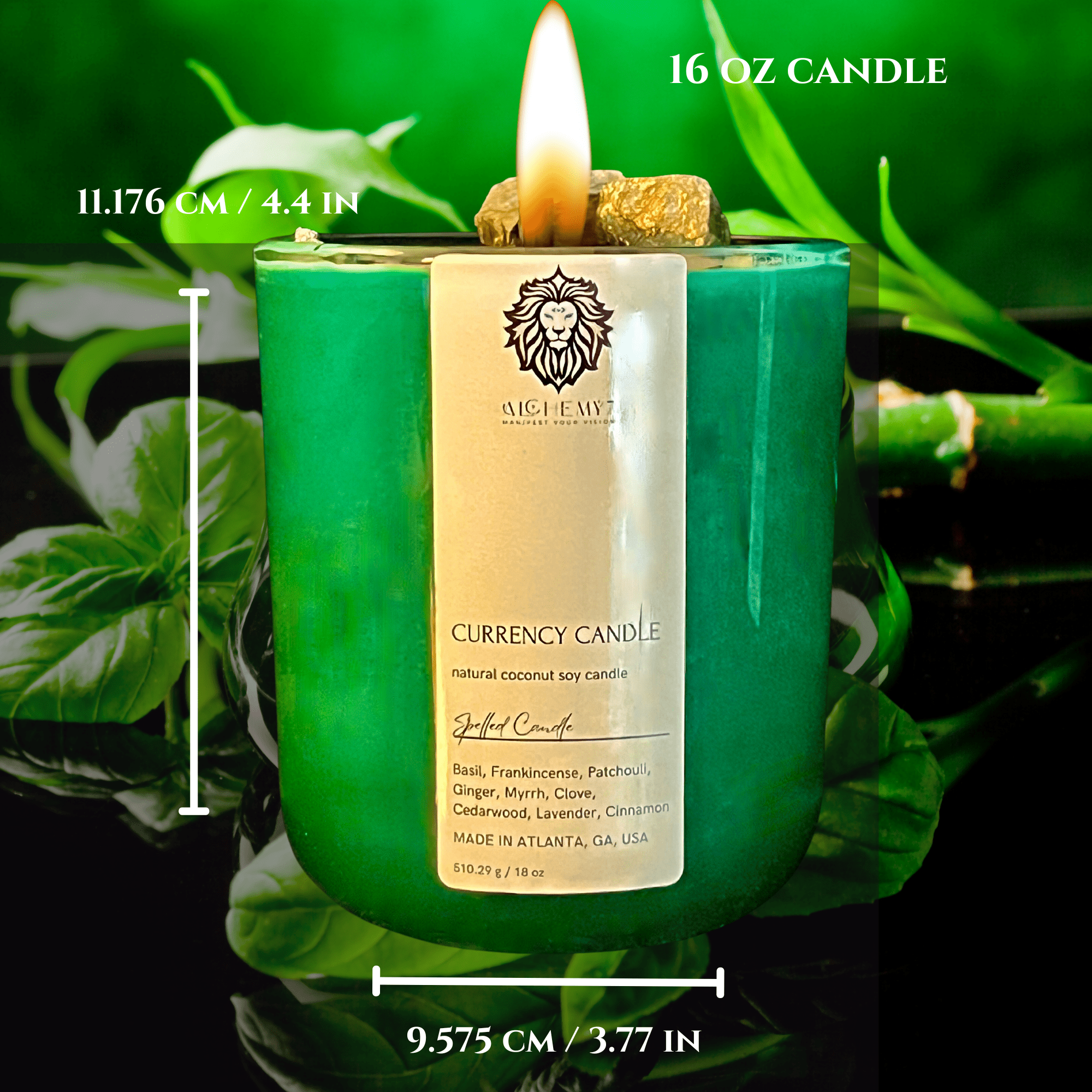Currency Candle | Spelled Money Candle | Manifest Wealth &amp; Clear Financial Blockages - The Haus Of Alchemy