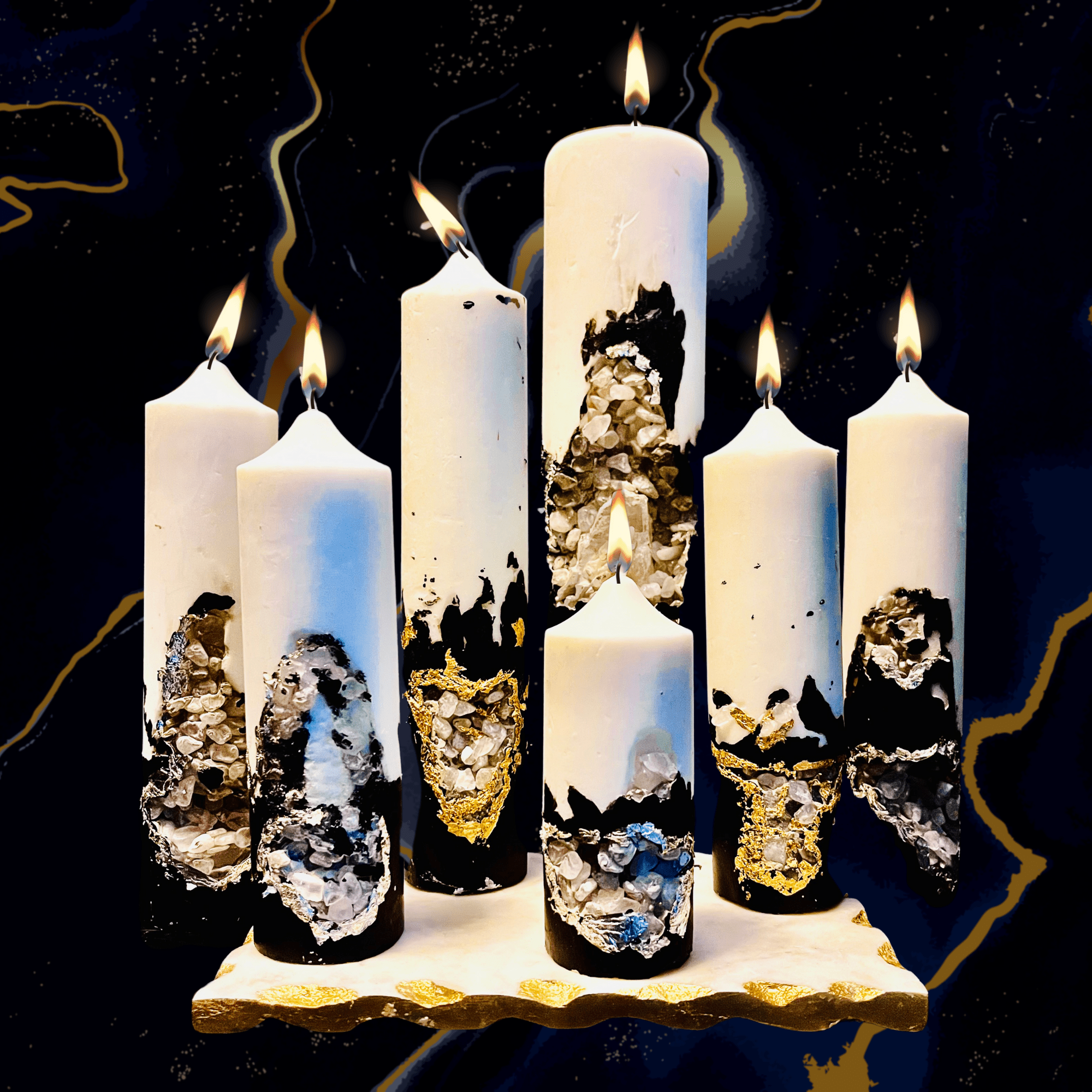 Geode Pillar Candle - The Haus Of Alchemy