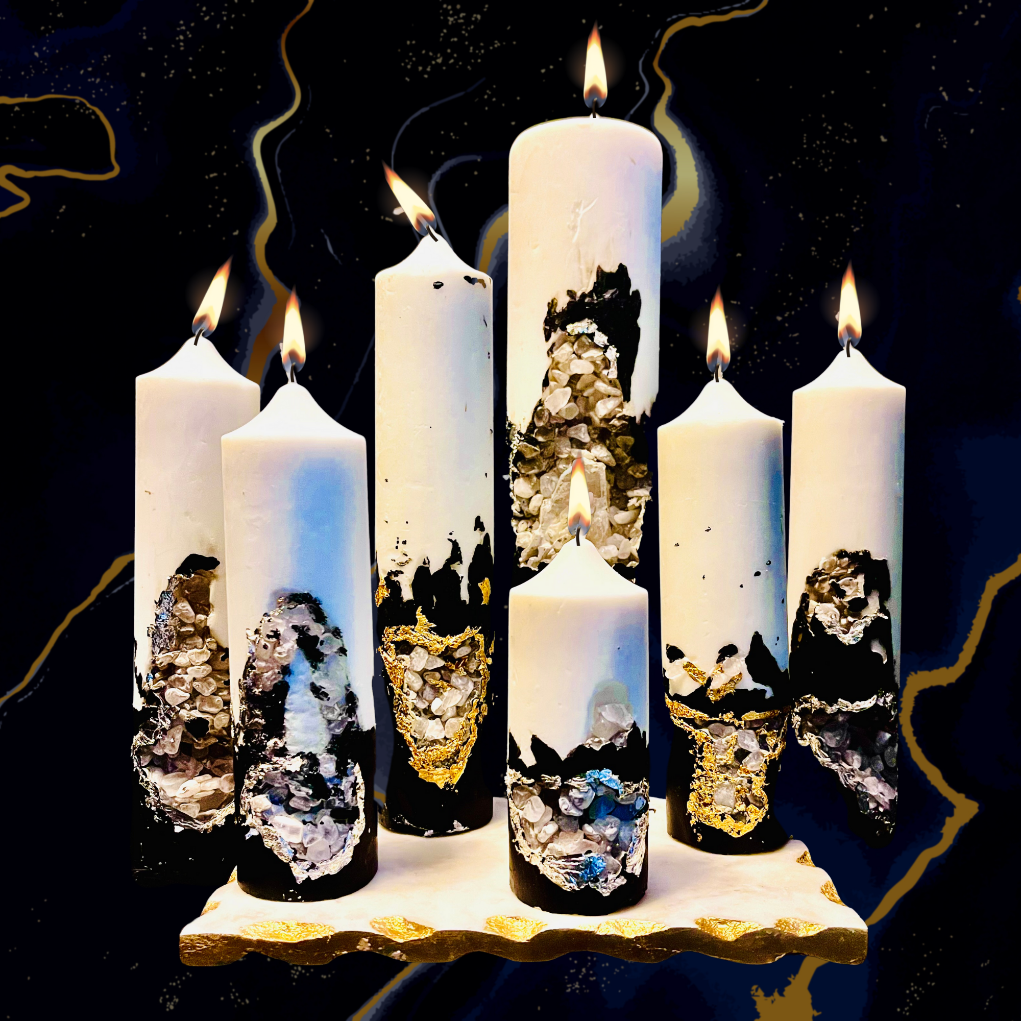 Geode Pillar Candle