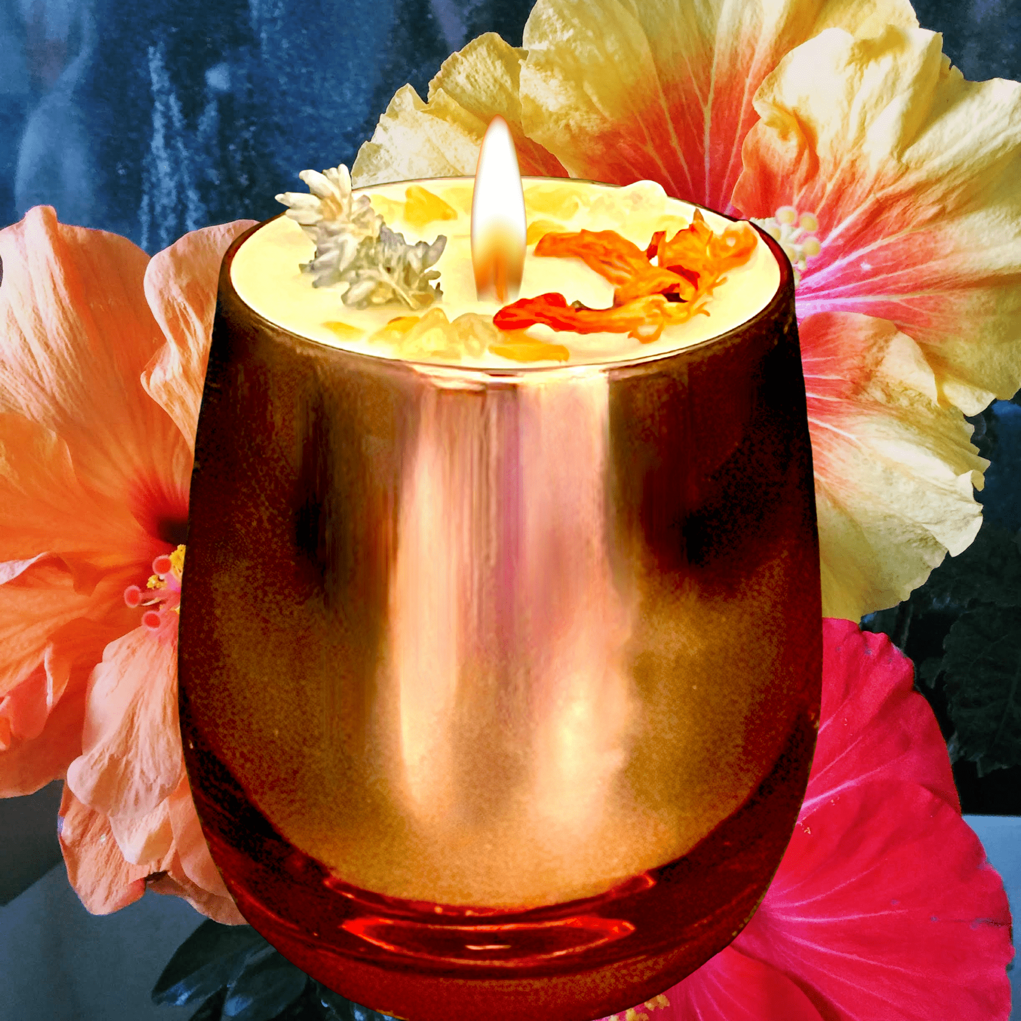 Happiness Intention Candle | Uplift Your Mood | Citrine &amp; Citrus Aromas - The Haus Of Alchemy