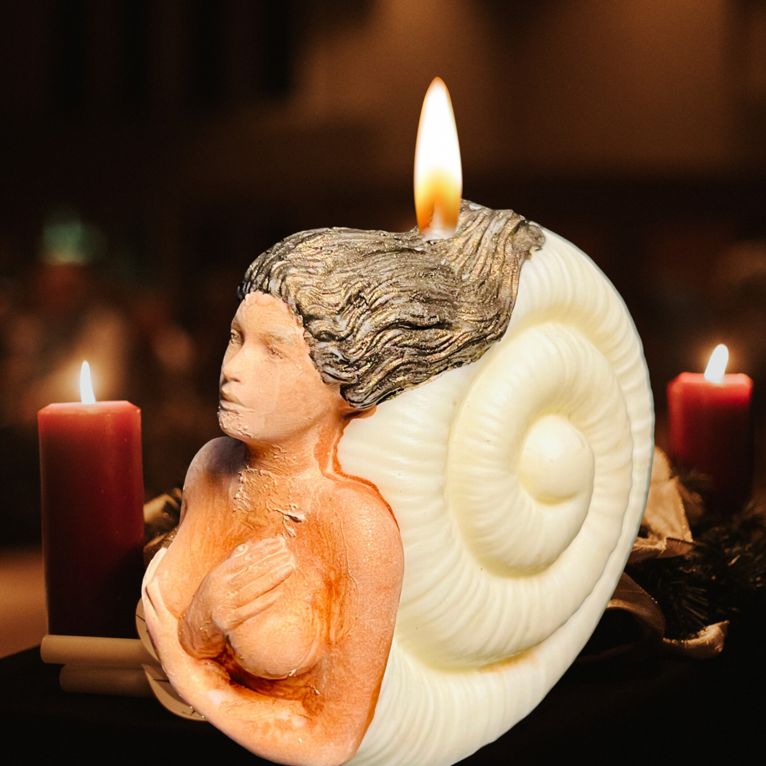 Seaborn Siren Figural Candle