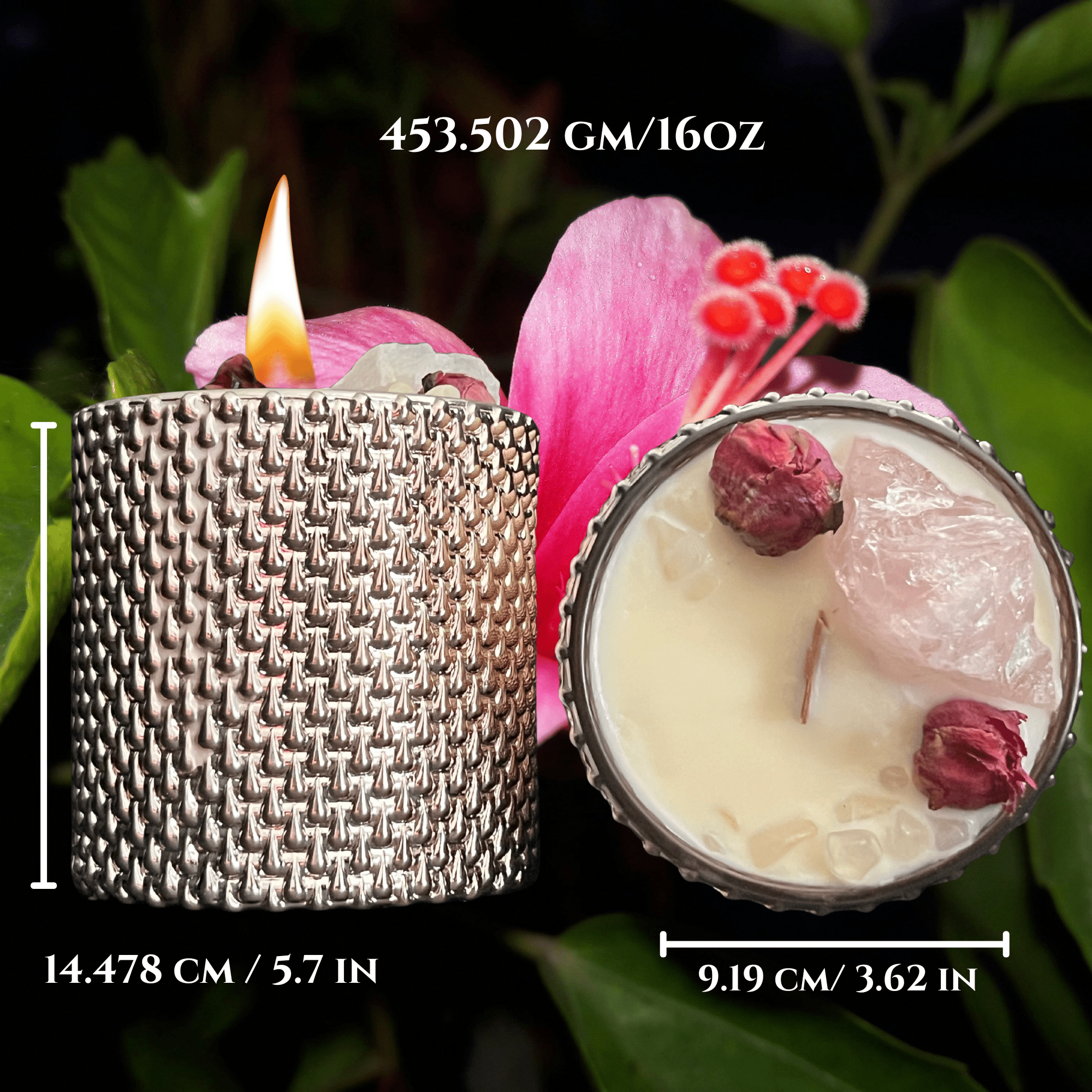 Selfish Intention Candle | Self - Love Ritual | Rose Quartz - The Haus Of Alchemy