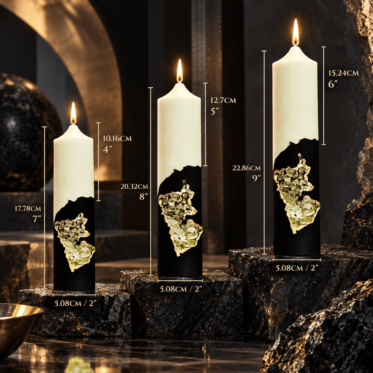 Geode Pillar Candle - Haus Of Alchemy