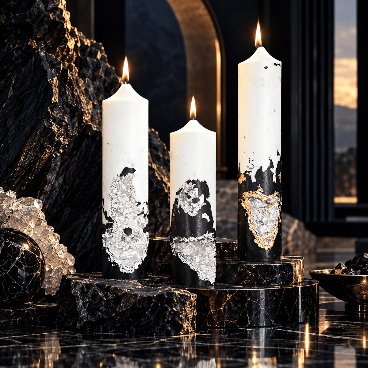 Geode Pillar Candle - Haus Of Alchemy
