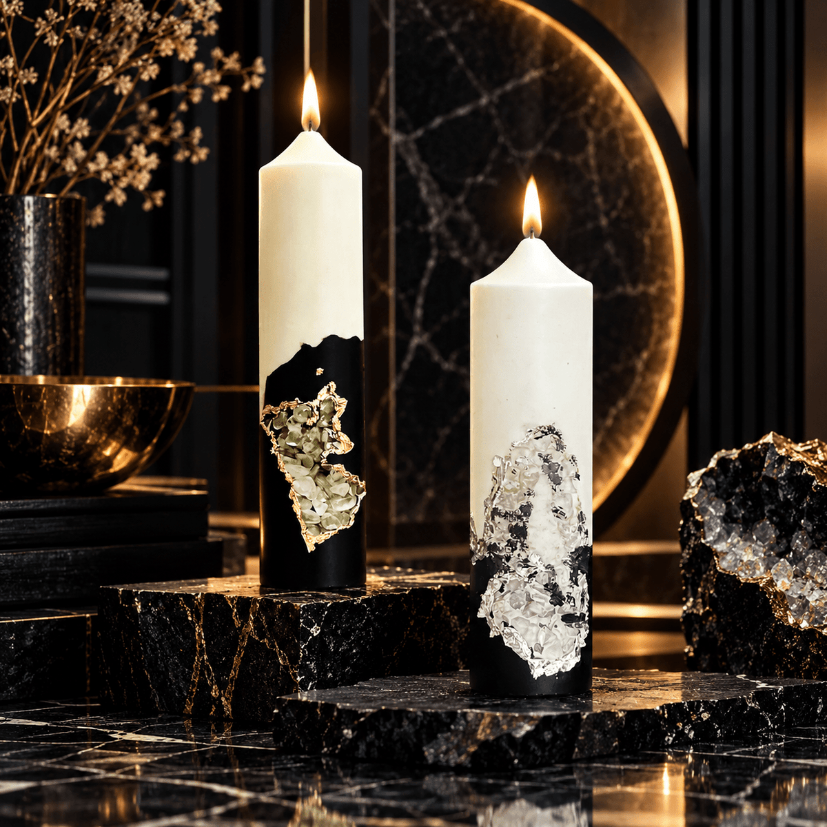 Geode Pillar Candle - Haus Of Alchemy